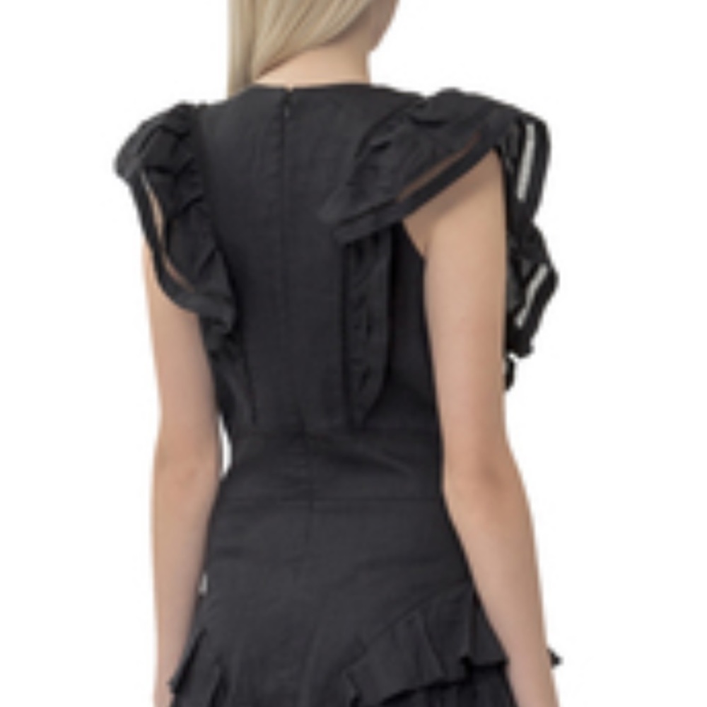 Isabel Marant Etoile April Linen Ruffle Crop Top Blouse 36/ US 4 - Picture 4 of 9